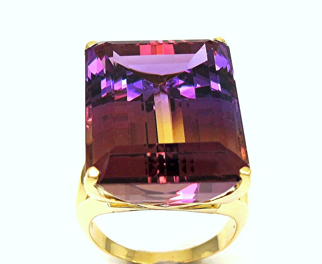Emerald cut Ametrine ring - In House Treasure