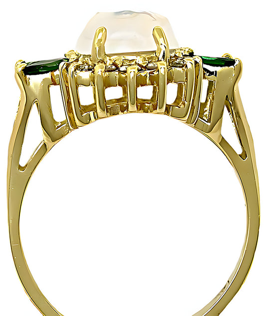 Moonstone Ring Tsavorites & Diamonds - In House Treasure