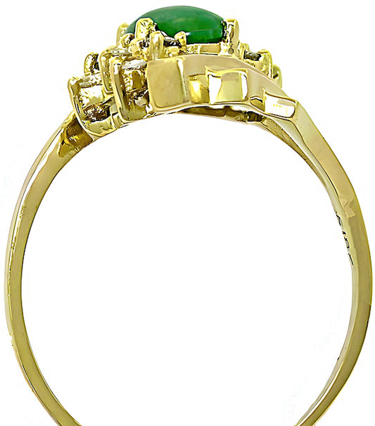 Oval Burmese Jade and diamond ring - In House Treasure