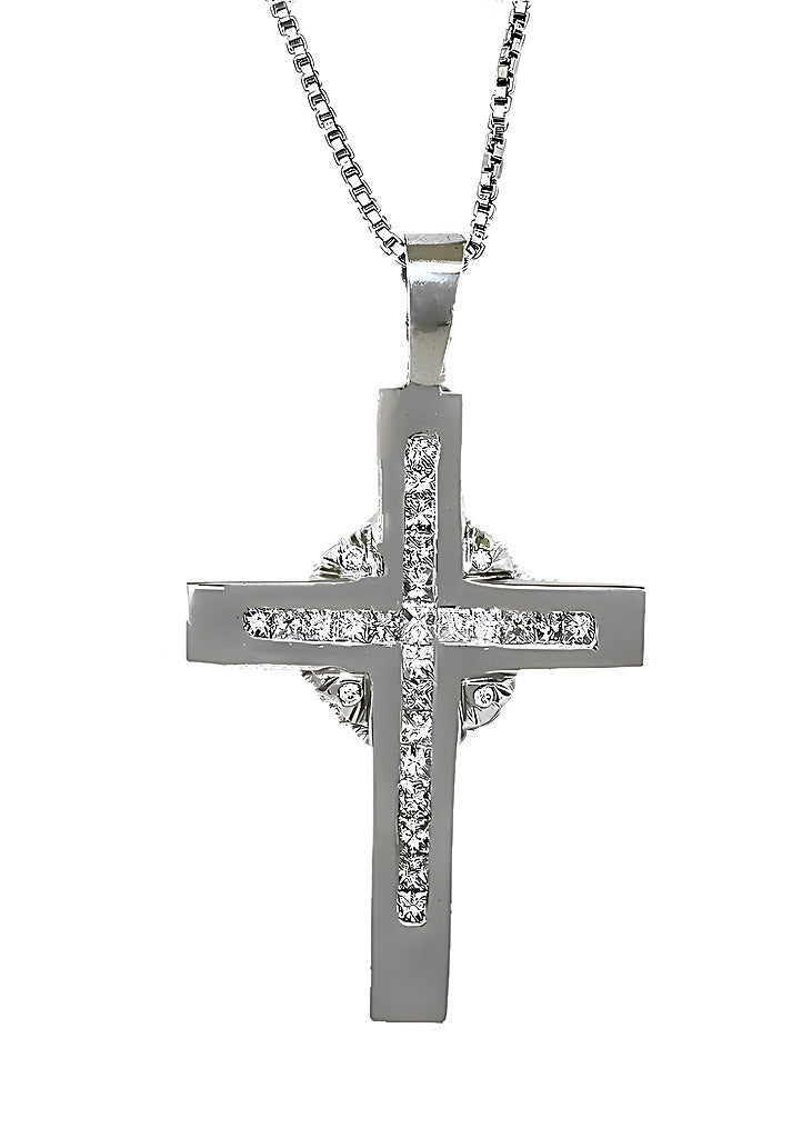 Diamond Cross Pendant Necklace - In House Treasure