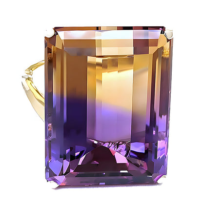 Ametrine Emerald Cut Cathedral Gallery Ring-In House Treasure