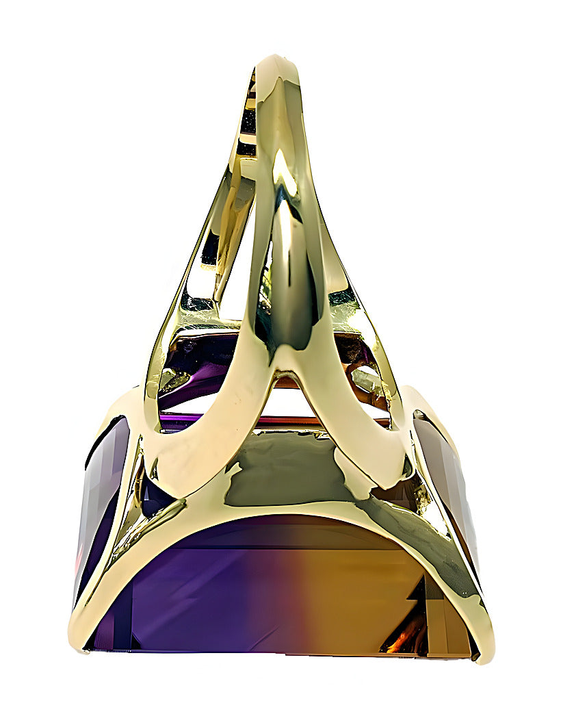Ametrine Emerald Cut Cathedral Gallery Ring-In House Treasure