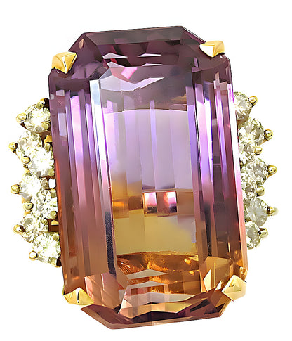 Ametrine Ring 2 Tone Gold & Diamonds - In House Treasure