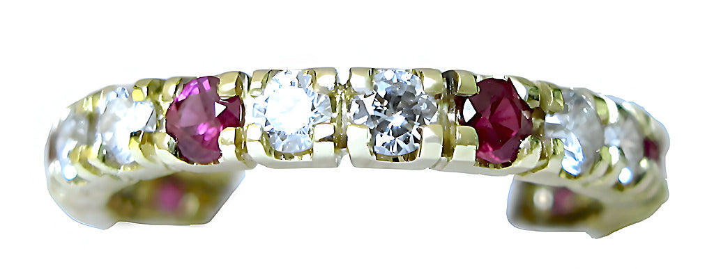 Diamond & Ruby Eternity Ring front view – In House Treasure