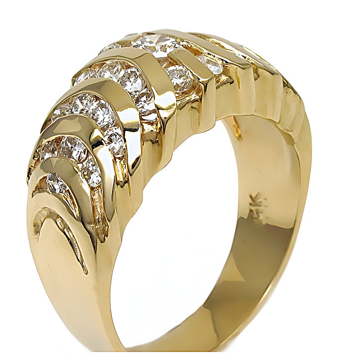 Dome cluster diamond channel set ring - In House Treasure