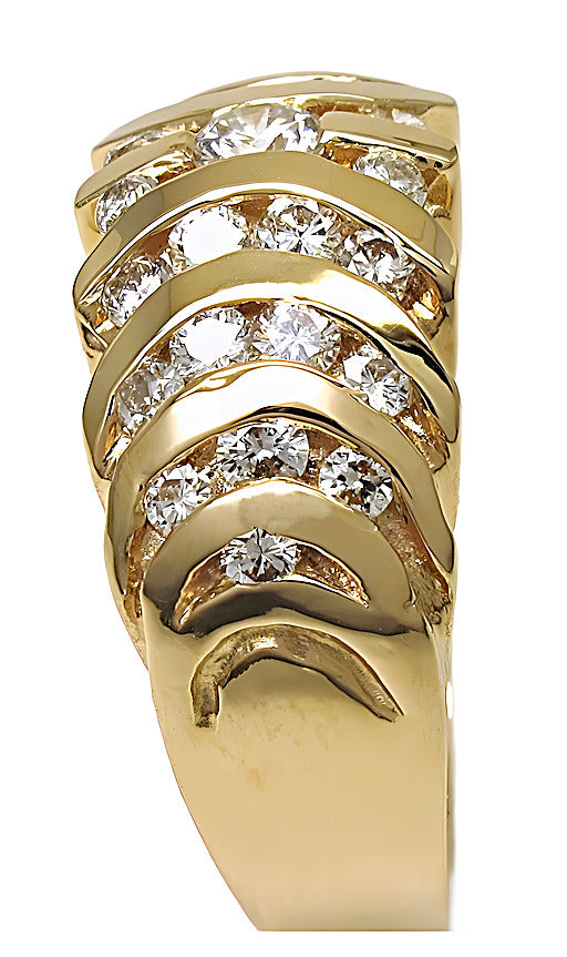 Dome cluster diamond channel set ring - In House Treasure