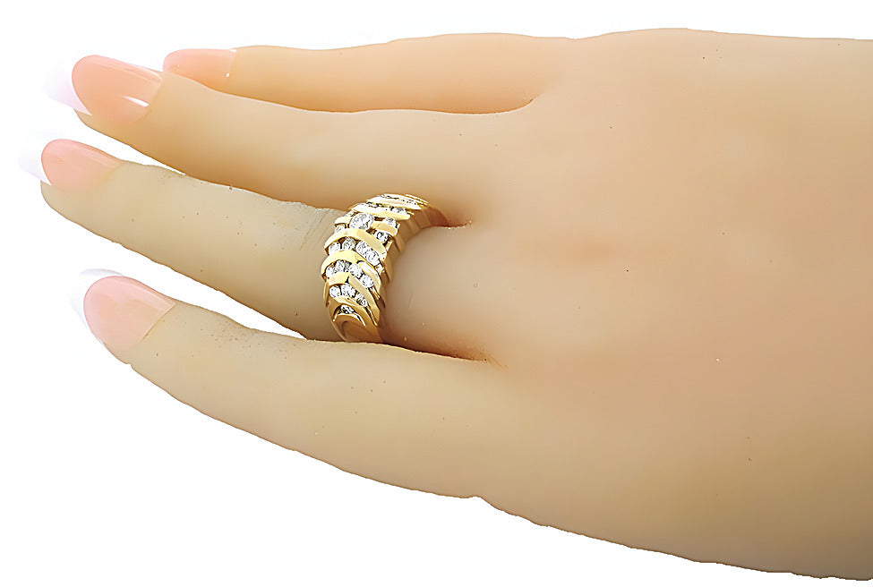 Dome cluster diamond channel set ring - In House Treasure