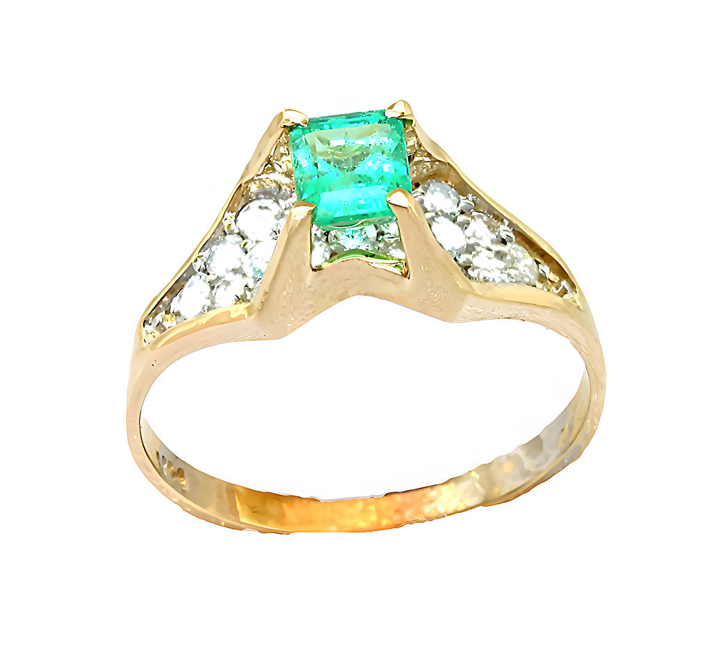 Emerald Cut Emerald And Diamond - In House Treasure