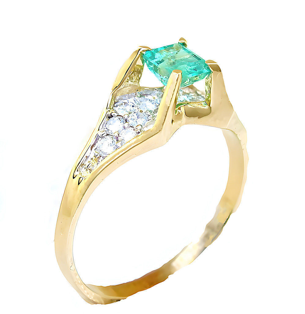 Emerald Cut Emerald And Diamond - In House Treasure