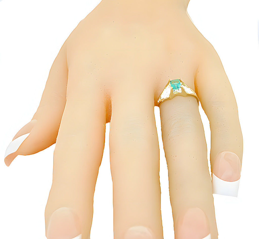 Emerald Cut Emerald And Diamond - In House Treasure