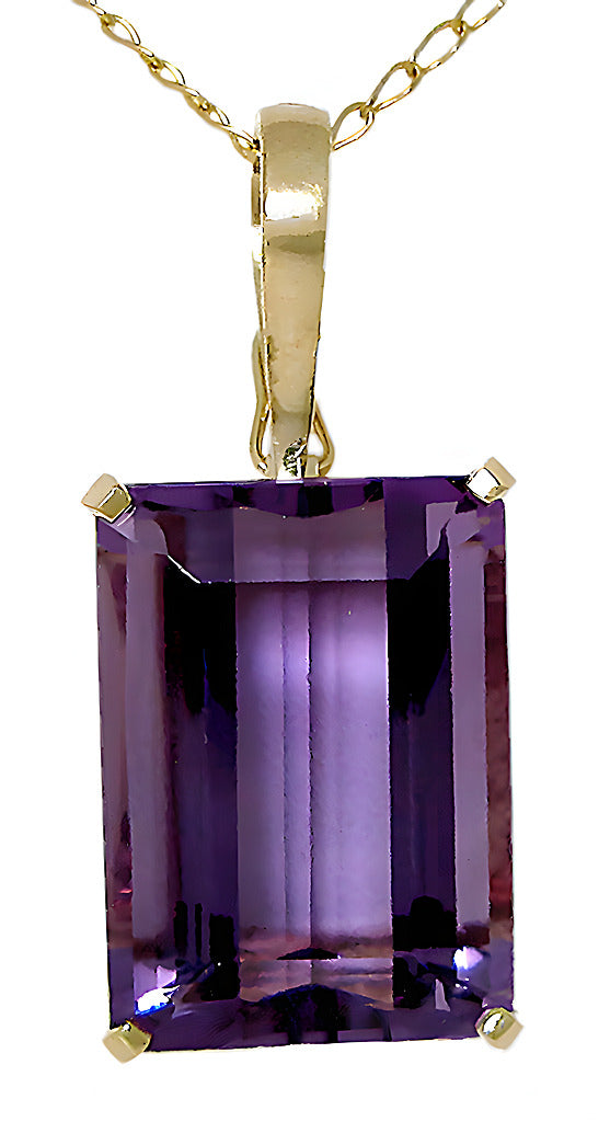 Emerald cut Amethyst pendant with enhancer - In House Treasure