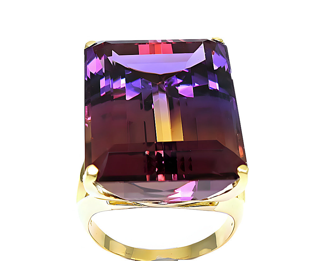 Emerald cut Ametrine ring - In House Treasure 