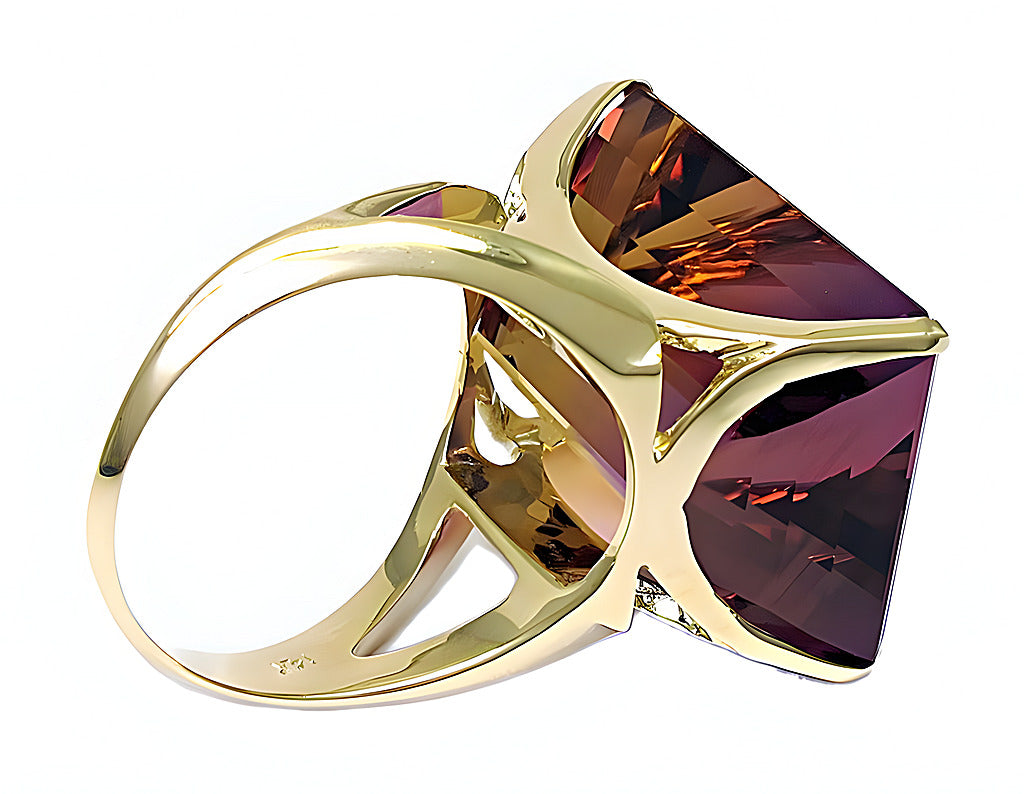 6 Carat Emerald high quality Cut Ametrine Ring