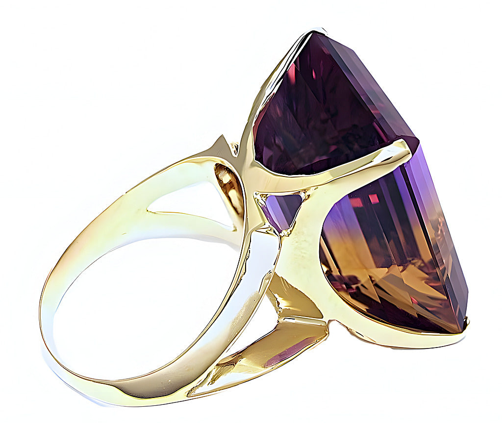 Emerald cut Ametrine ring - In House Treasure 