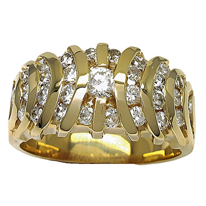 Gold Dome Cluster Channel Set Ring - In House Treasure