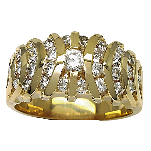 Gold Dome Cluster Channel Set Ring - In House Treasure