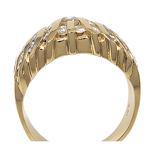 Gold Dome Cluster Channel Set Ring - In House Treasure