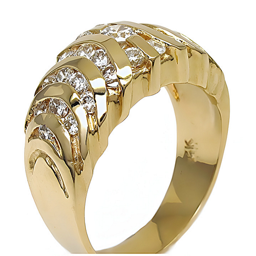 Gold Dome Cluster Channel Set Ring - In House Treasure