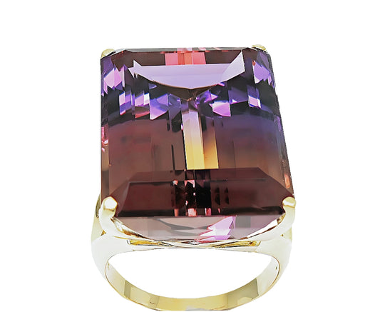 Emerald Cut Ametrine Ring