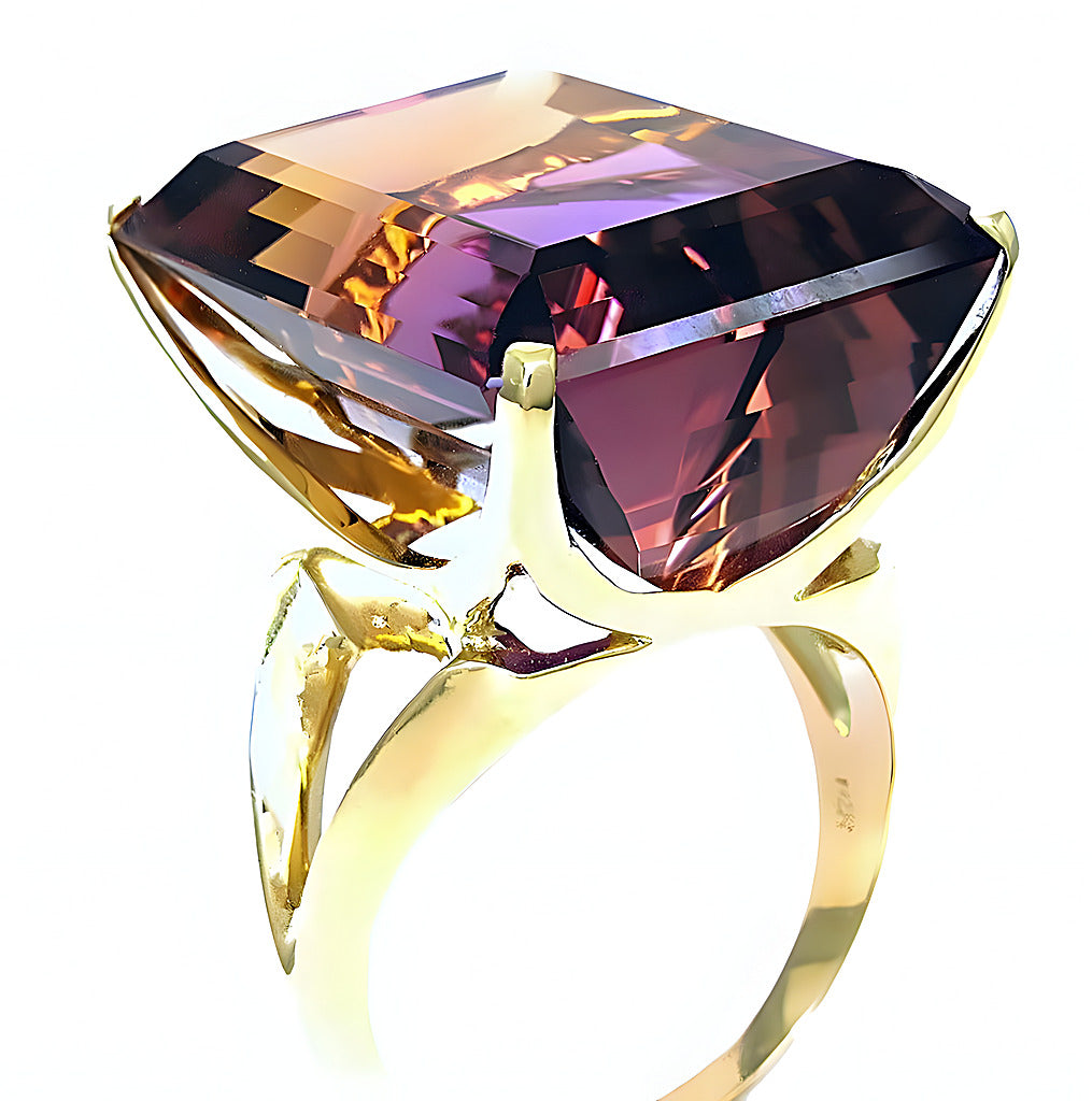Ametrine Emerald Cut Cathedral Gallery Ring-In House Treasure