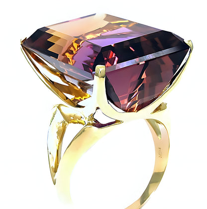 Ametrine Emerald Cut Cathedral Gallery Ring-In House Treasure