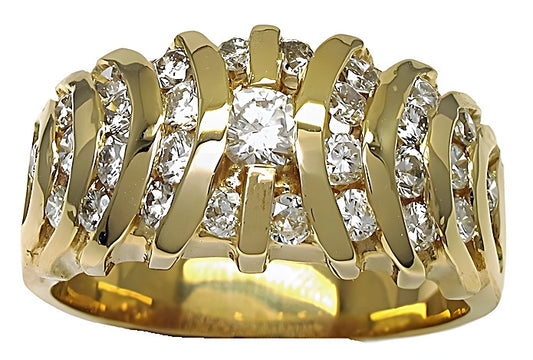 Diamond Channel-Set Dome Ring