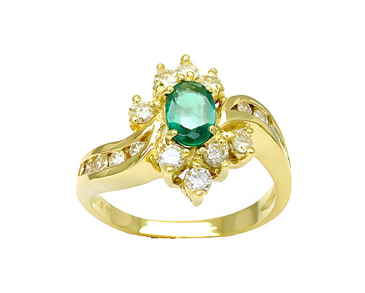 Ladies oval Colombian emerald ring - In House Treasure