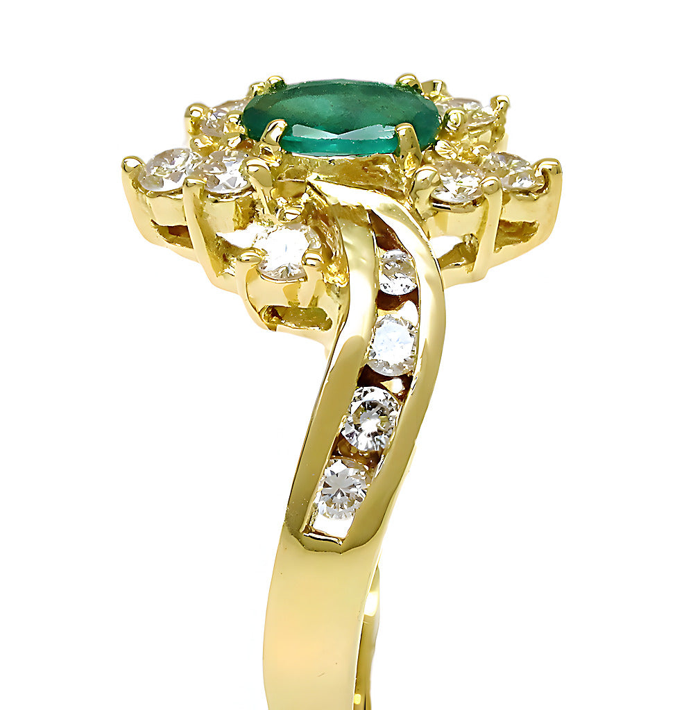 Ladies oval Colombian emerald ring - In House Treasure