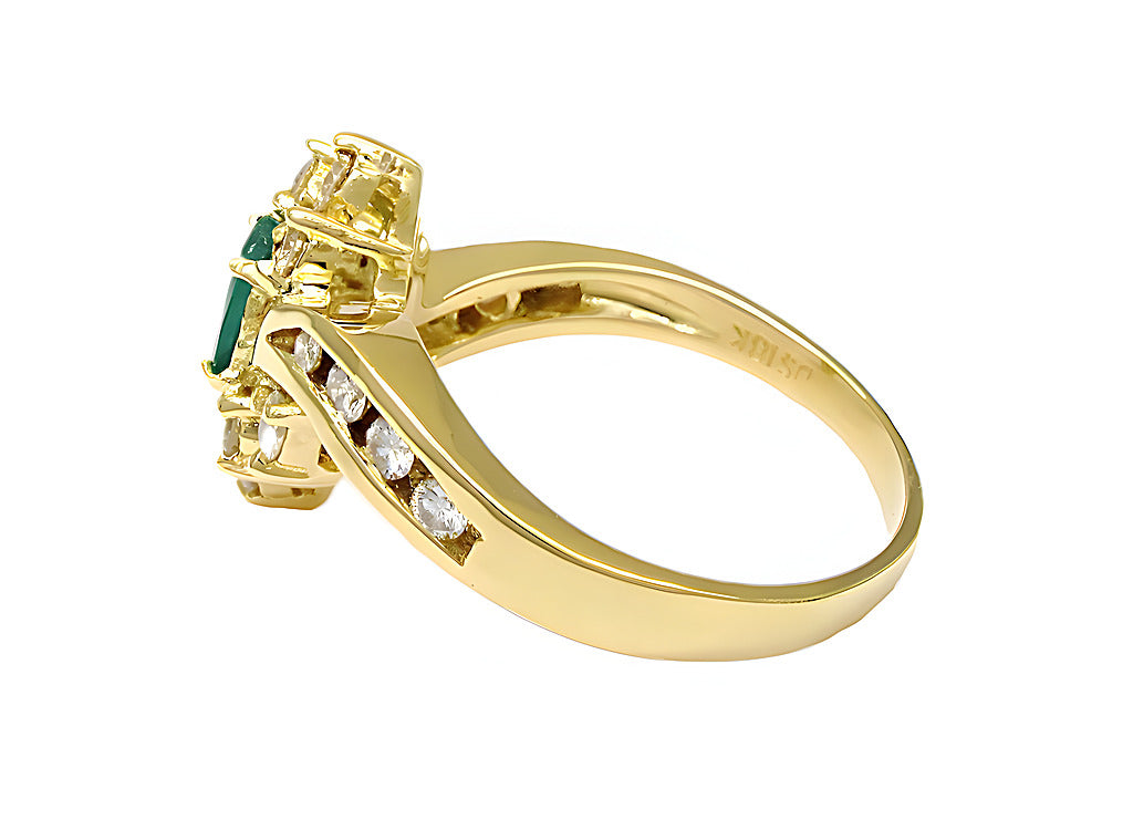 Ladies oval Colombian emerald ring - In House Treasure