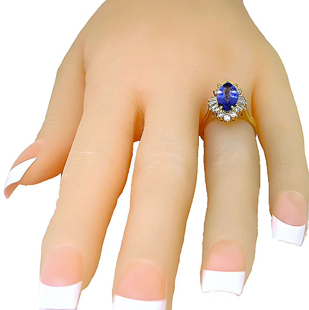 Marques Tanzanite ring with round baguette diamonds - In House Treasure