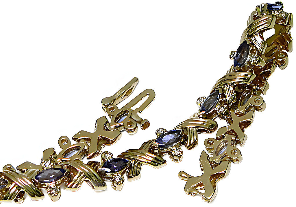 Marquis Tanzanite bracelet with diamond - In House Treasure