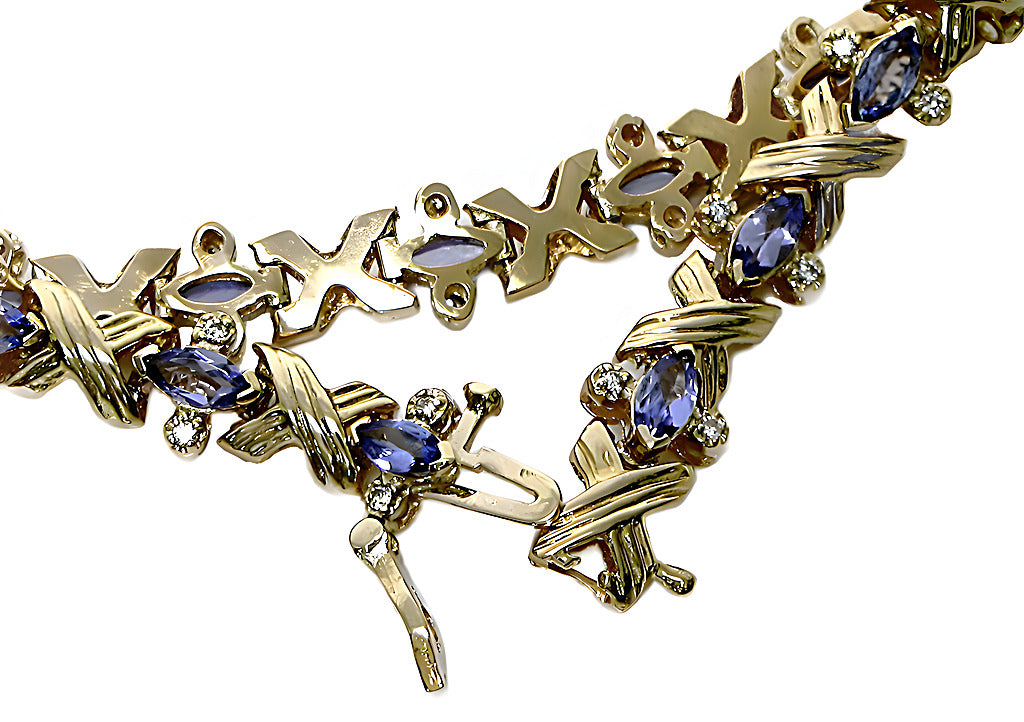 Marquis Tanzanite bracelet with diamond - In House Treasure