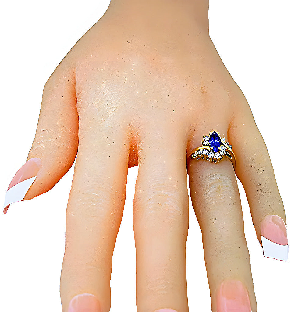 Marquise Tanzanite and diamond ring - In House Treasure