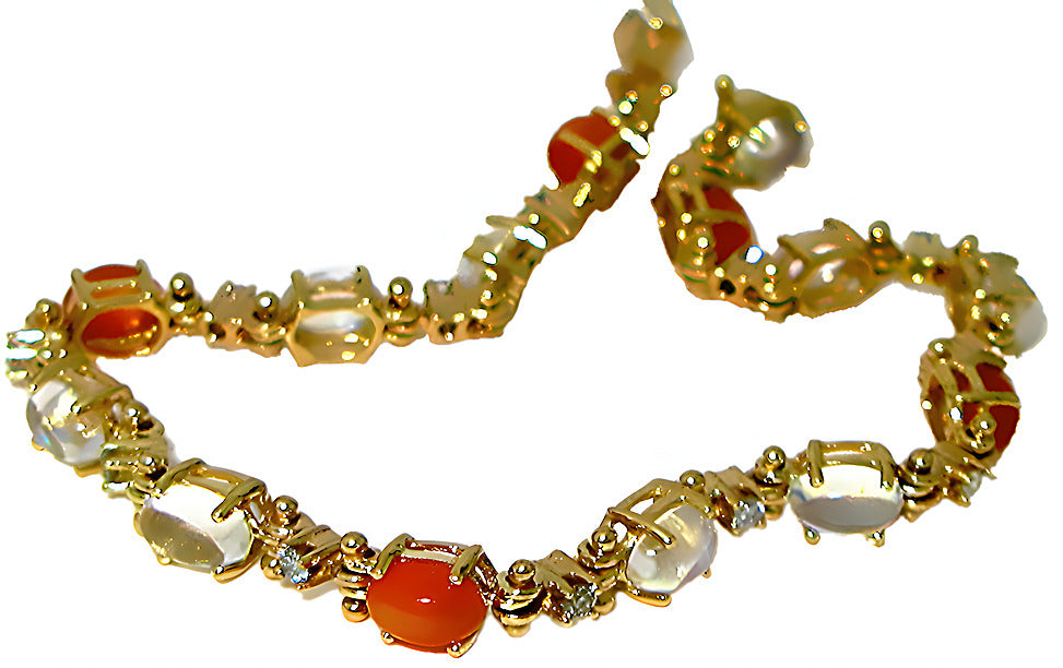 Moonstone Bracelet & Diamonds - In House Treasure