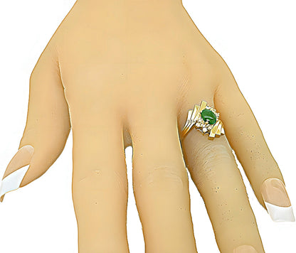 Oval Burmese Jade and diamond ring - In House Treasure