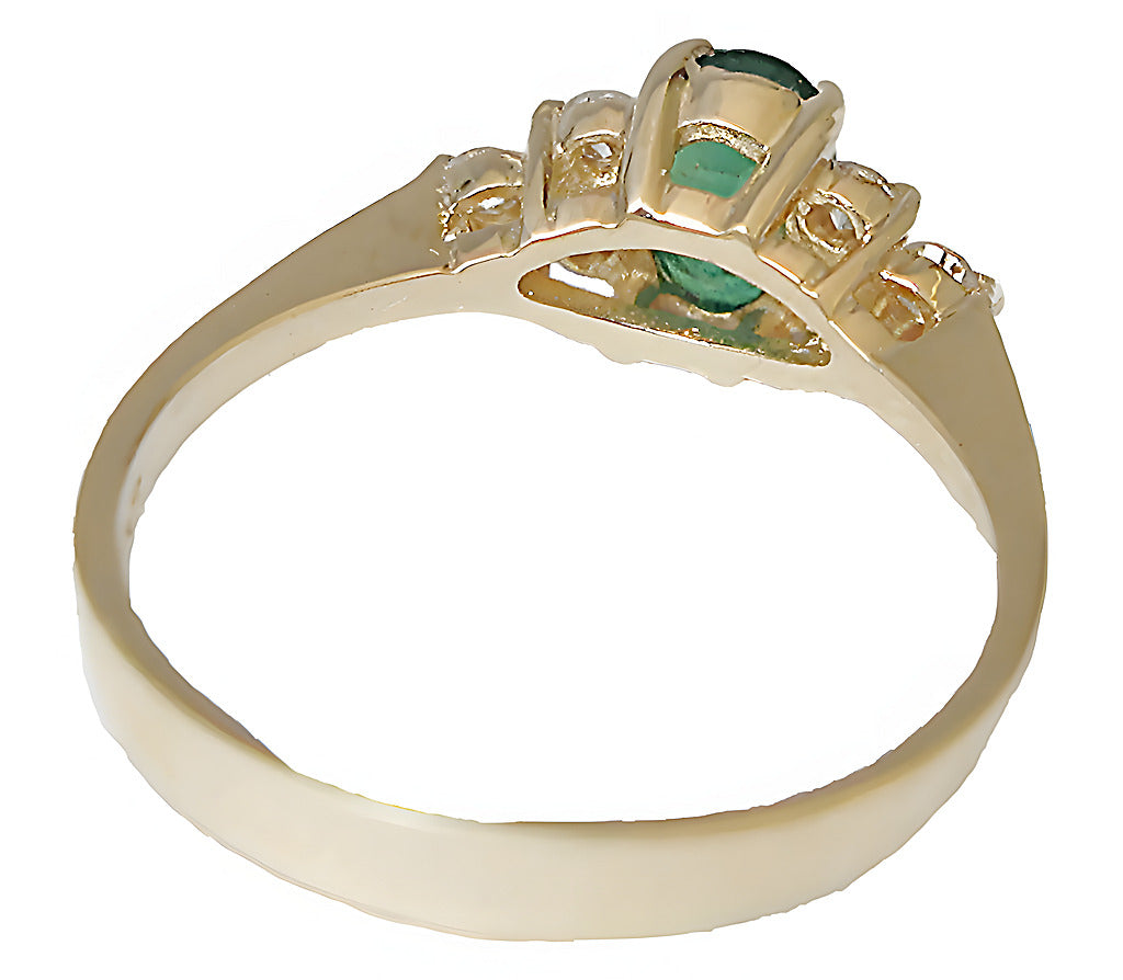 Oval Colombian Emerald and diamond ring - In House Treasure