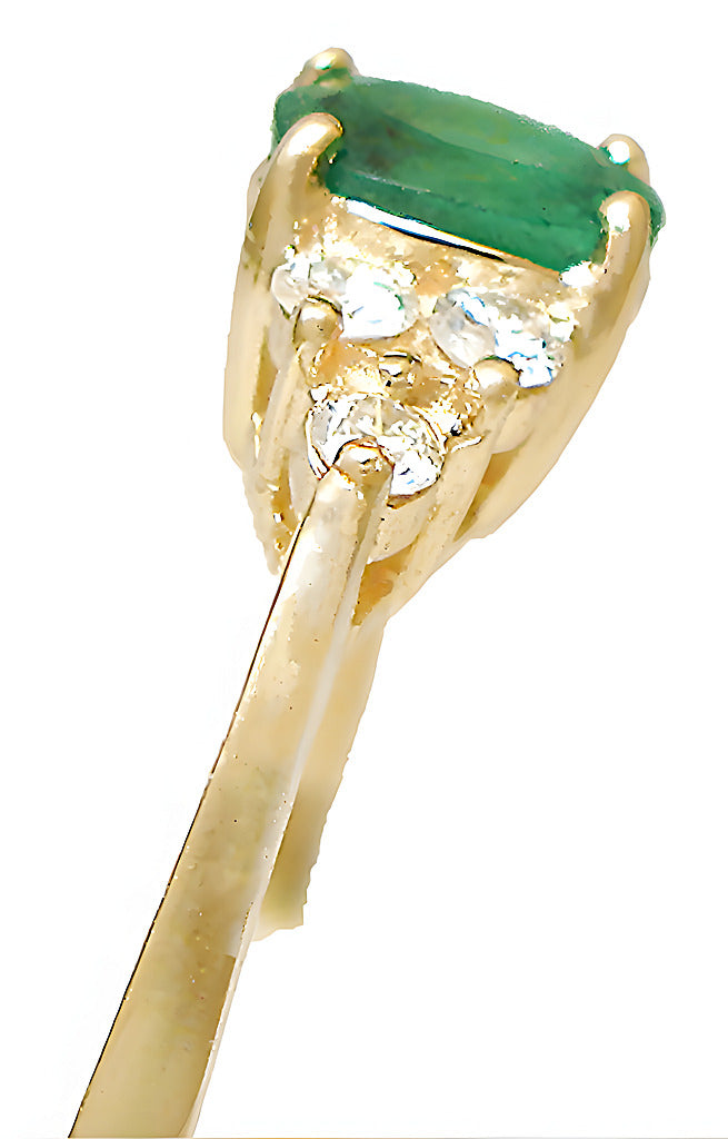 Oval Colombian Emerald Ring & Diamonds - In House Treasure