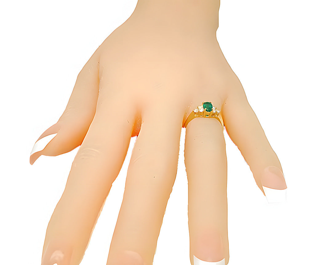 Oval Colombian Emerald Ring & Diamonds - In House Treasure