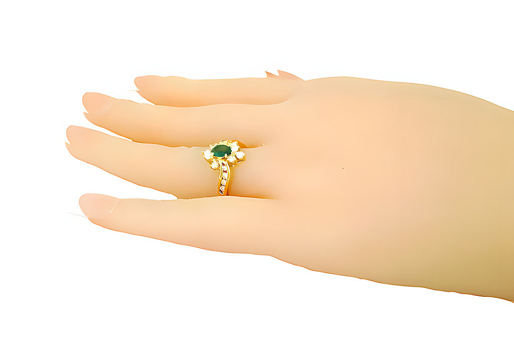 Oval Emerald Ring & Diamonds - In House Treasure