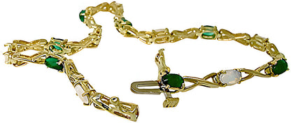 Oval Emerald & Opal Bracelet - In House Treasure