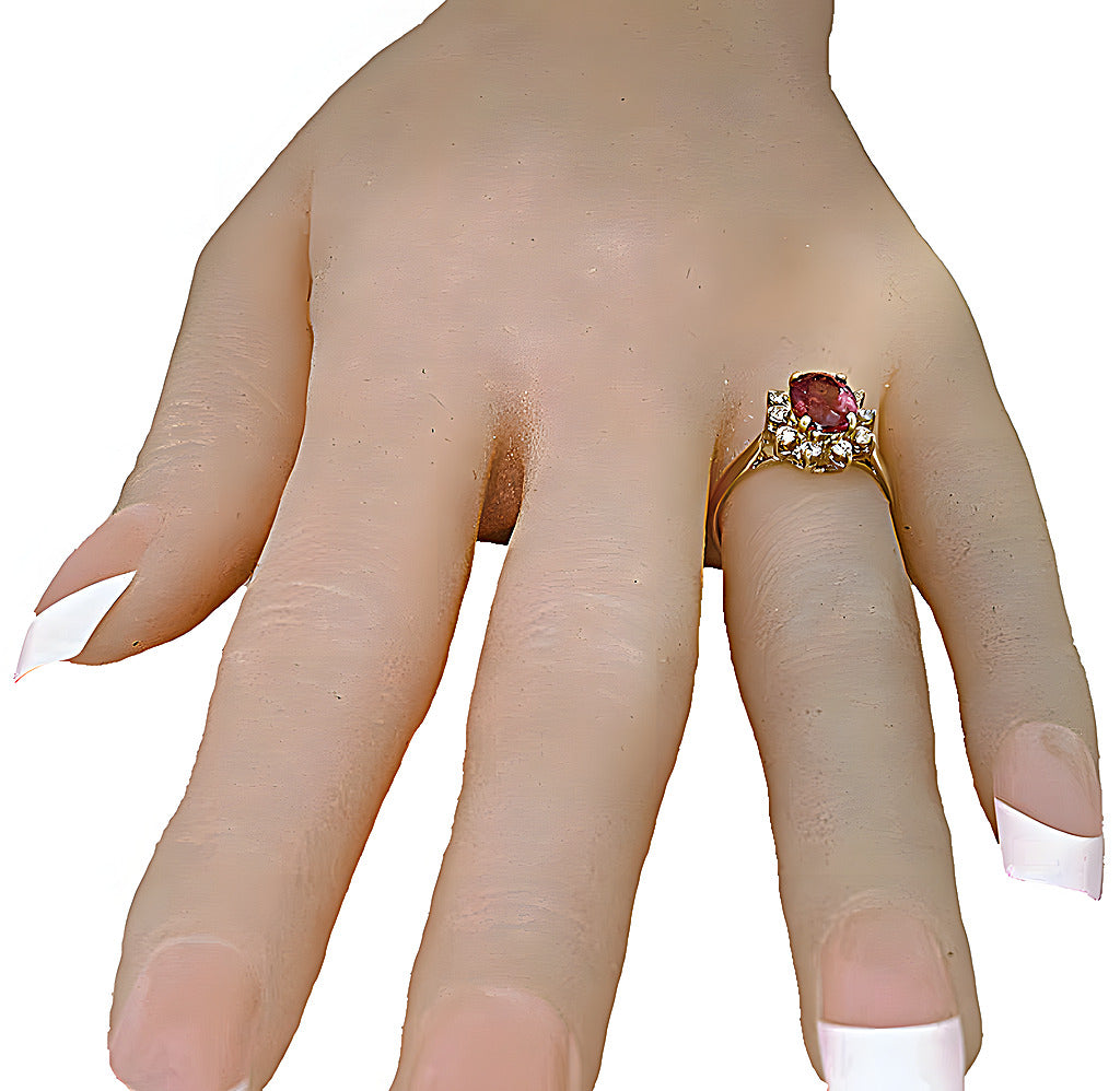 Oval Pink Tourmaline Ring & Diamonds - In House Treasure