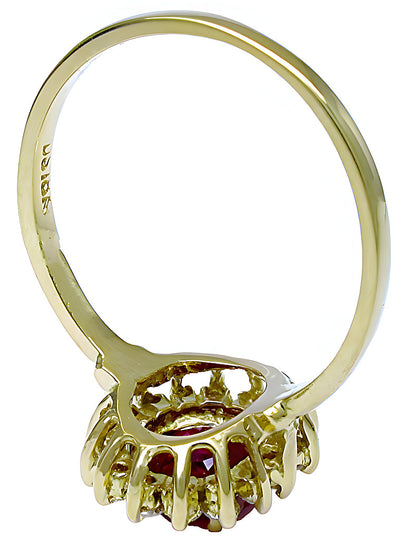 Oval Ruby Ring with Round Diamonds - In House Treasure