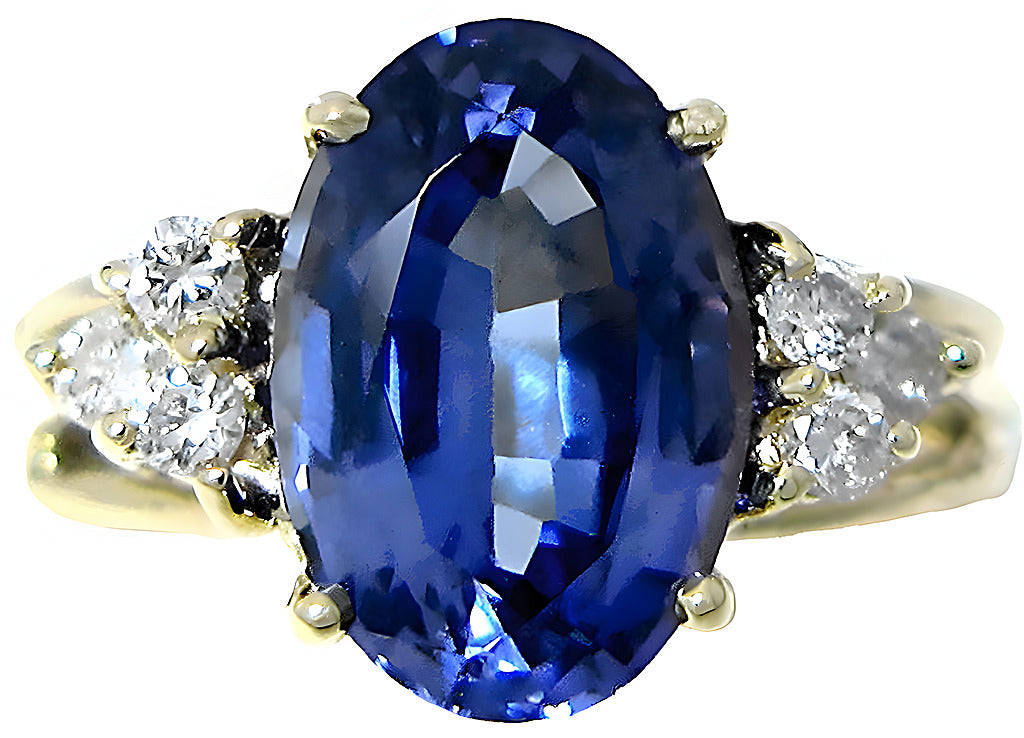 Oval Tanzanite Ring & Round Diamonds - In House Treasure