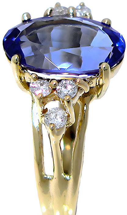Oval Tanzanite Ring & Round Diamonds- In House Treasure