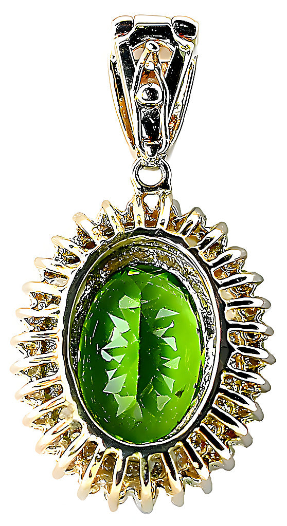 Peridot pendant and diamond enhancer - In House Treasure