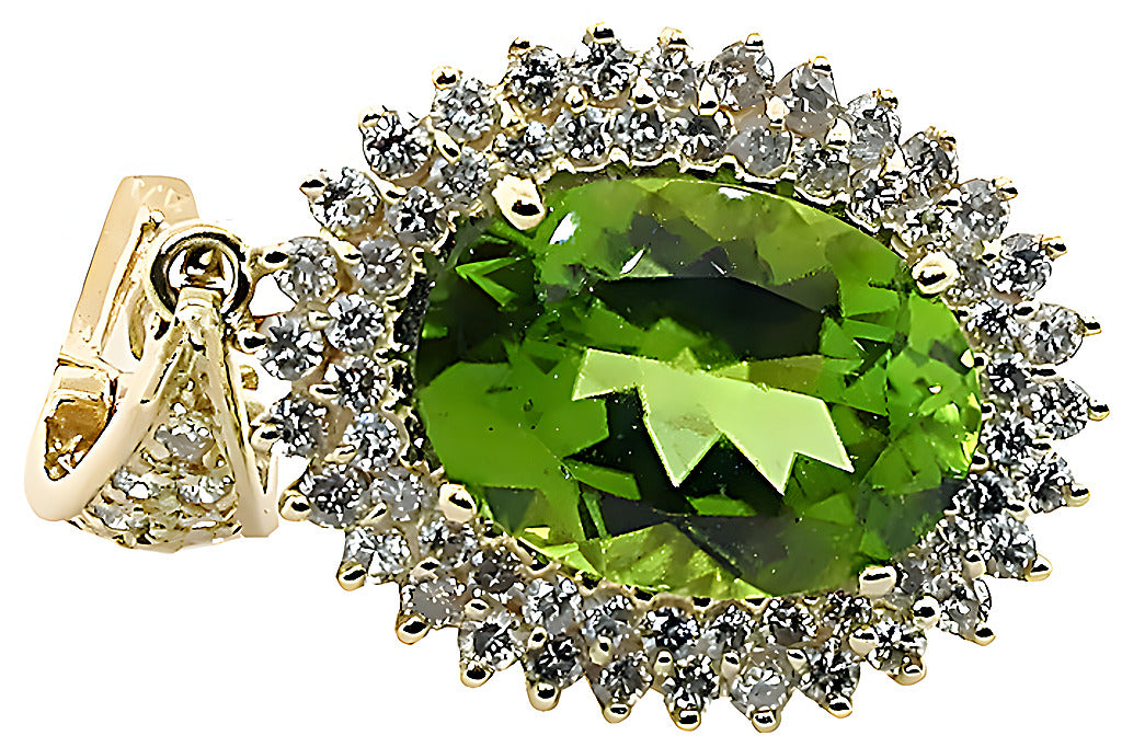 Peridot pendant and diamond enhancer - In House Treasure