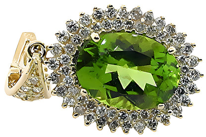 Peridot pendant and diamond enhancer - In House Treasure