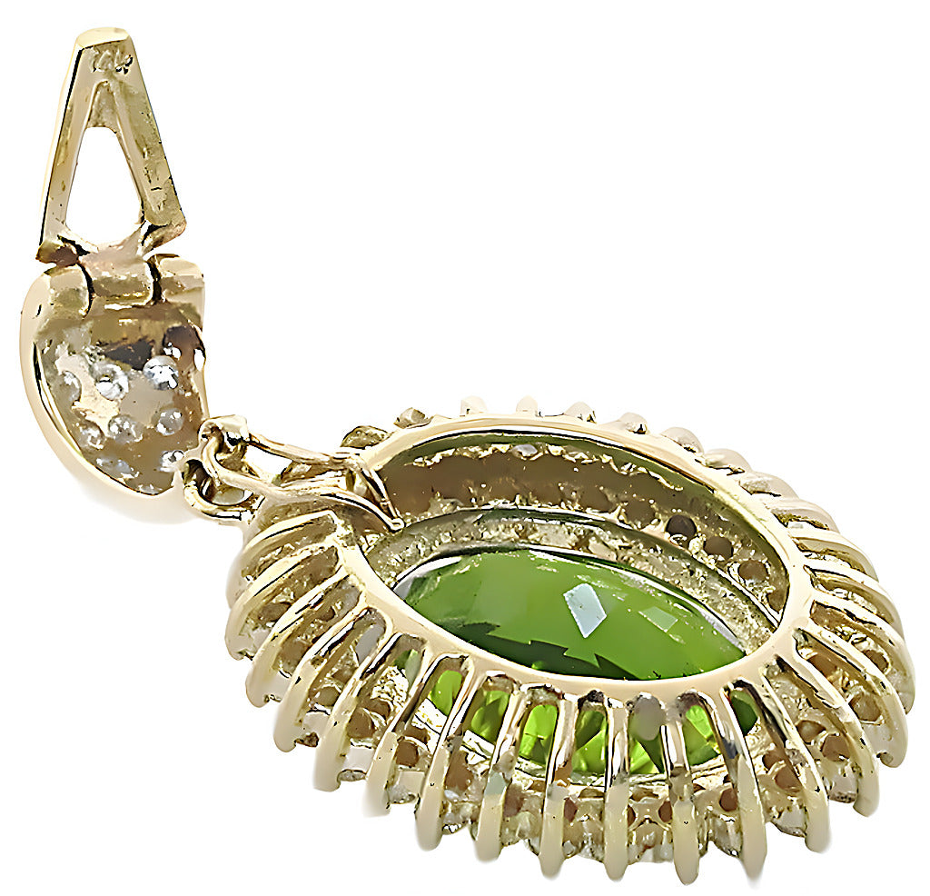 Peridot pendant and diamond enhancer - In House Treasure