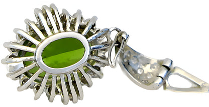 Peridot pendant with round and baguette diamond and enhancer - In House Treasure