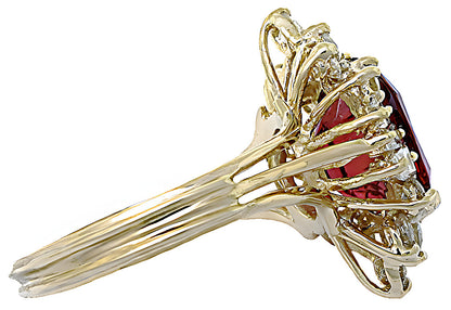 Pink Tourmaline Baguette & Diamond Ring - In House Treasure